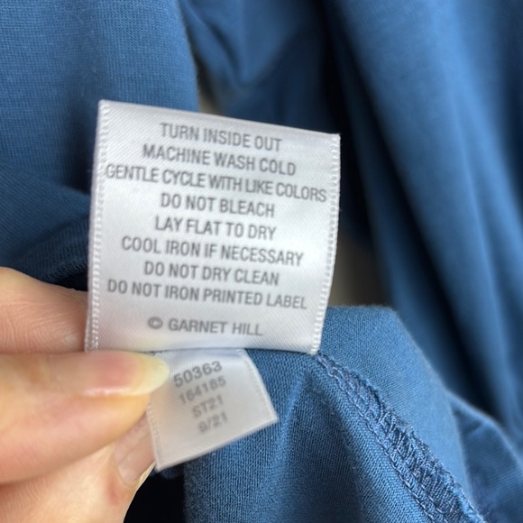 Garnet Hill Women's Teal Blue Balloon Sleeve Tee Size Medium - Picture 9 of 12